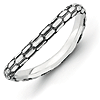 Sterling Silver Stackable Expressions Textured Wave Ring 2.25mm