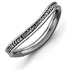 Sterling Silver 1/5ct Diamond Black-plated Wave Ring