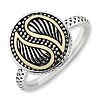 Sterling Silver & 14kt Gold Yin Yang Stackable Ring