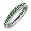 Sterling Silver Stackable 1/2 ct Created Emerald Eternity Ring
