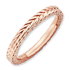 Sterling Silver Stackable Expressions Pink-plated Wheat Ring