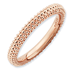 18k Rose Gold-plated Sterling Silver Stackable Expressions Beaded Ring