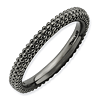 Black-plated Sterling Silver Stackable Expressions Beaded Ring