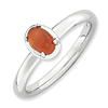 Sterling Silver Stackable Expressions Red Agate Ring