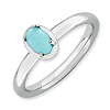 Sterling Silver Stackable Expressions Oval Turquoise Ring