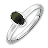 Sterling Silver Stackable Expressions Oval Onyx Ring