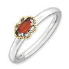 Sterling Silver 14k Stackable Expressions Red Agate Ring