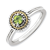 Sterling Silver 14kt Gold Stackable Expressions Peridot Ring