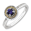 Sterling Silver 14k Stackable Expressions Created Sapphire Ring
