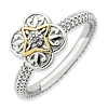 Sterling Silver 14k Stackable Expressions Diamond Ring