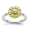 Sterling Silver Stackable Expressions Daisy Ring