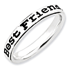 Sterling Silver Enameled Best Friends Stackable Ring