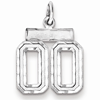 Sterling Silver Small Diamond-cut #00 Charm