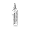 Sterling Silver Small Diamond-cut #1 Charm