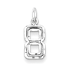 Sterling Silver Small Diamond-cut #8 Charm