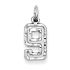 Sterling Silver Small Diamond-cut #9 Charm
