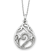 Sterling Silver White Agate CZ Dew of Heaven Necklace 18in