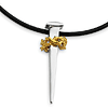 Sterling Silver & Gold Plated No Greater Love Nail Necklace