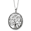Sterling Silver Antiqued Tree of Life Necklace 18in