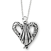 Sterling Silver Antiqued Angel of Friendship 18in Necklace