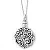 Sterling Silver Antiqued Fancy Remembrance Ash Holder Necklace