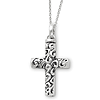 Sterling Silver Antiqued Cross Remembrance Ash Holder 18in Necklace
