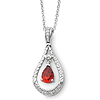 Sterling Silver Jan. CZ Never Forget Tear 18in Necklace
