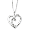 Sterling Silver & CZ Soulmate 18in Heart Necklace