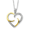 Sterling Silver & Gold-plated The Arms of Love 18in Heart Necklace