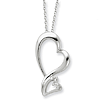 Sterling Silver Protected Heart Necklace CZ