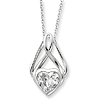 Wrapped Around My Heart Necklace CZ Sterling Silver