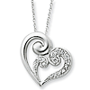 Sterling Silver A Mothers Journey 18in Heart Necklace