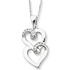 To My Sister Heart Necklace CZ and Sterling Silver