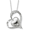 Sterling Silver Cubic Zirconia In My Heart Necklace