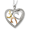Gold-plated Sterling Silver The Bond of Love 18in Heart Necklace