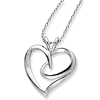 Sterling Silver The Hugging Heart 18in Necklace