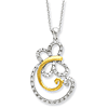Sterling Silver & Gold-plated CZ Carefree 18in Necklace