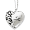 Sterling Silver Bless Your Heart Necklace