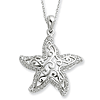 Sterling Silver Cubic Zirconia Make A Difference Starfish Necklace