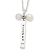 Sterling Silver Cultured Pearl & CZ I Am A Keeper 18in Necklace