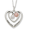 Sterling Silver CZ Keep Love Growing Heart Necklace