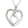 Sterling Silver CZ My Heart To Yours 18in Necklace