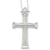 Sterling Silver 2in Strength Cross 18in Necklace