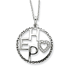 Sterling Silver Hope Necklace with CZs
