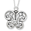 Sterling Silver Angel of Courage Necklace with CZs