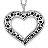 Sterling Silver Animal Lover Heart Necklace