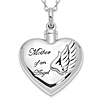 Sterling Silver Mother of an Angel Heart Ash Holder Necklace