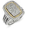 1/3 CT Diamond Pavé Ring Sterling Silver 14k Gold