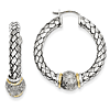 Sterling Silver 1/10 CT Diamond Hoop Earrings