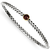 Sterling Silver Garnet Bangle with 14kt Yellow Gold Accent